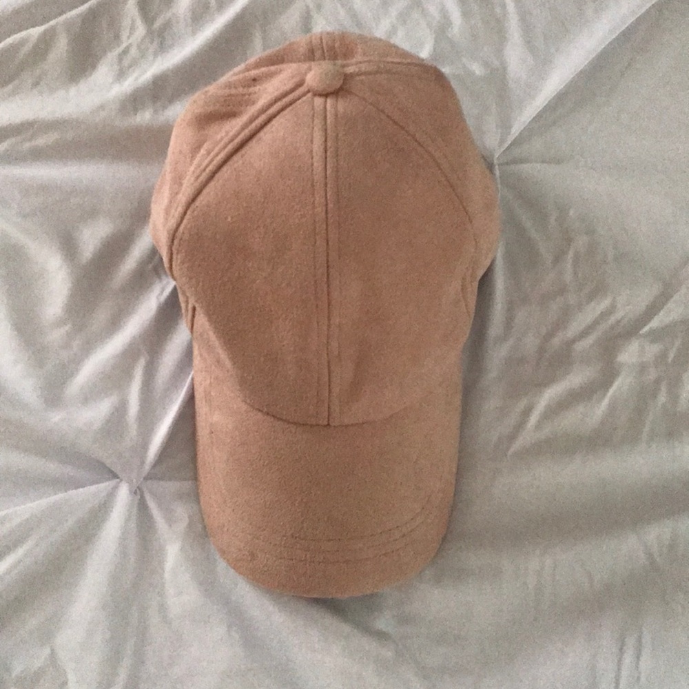 Blush suede hat